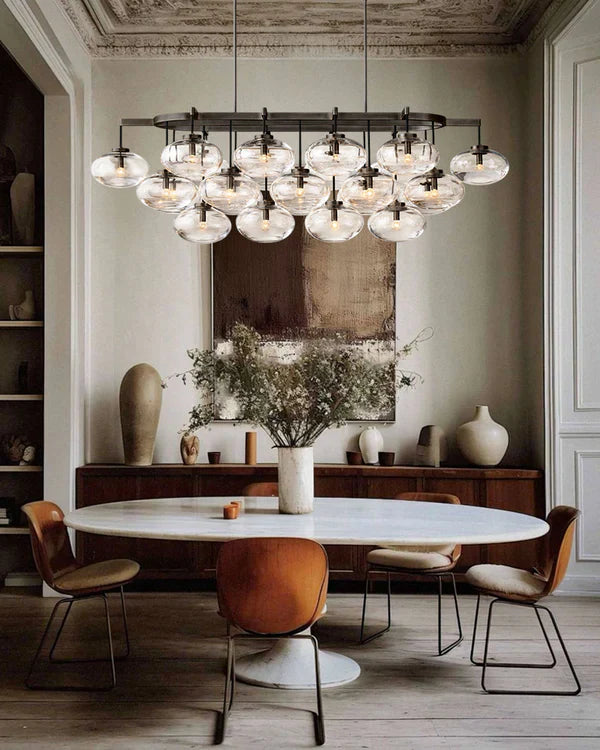 Cabfz Clear Glass Linear Chandelier 72"
