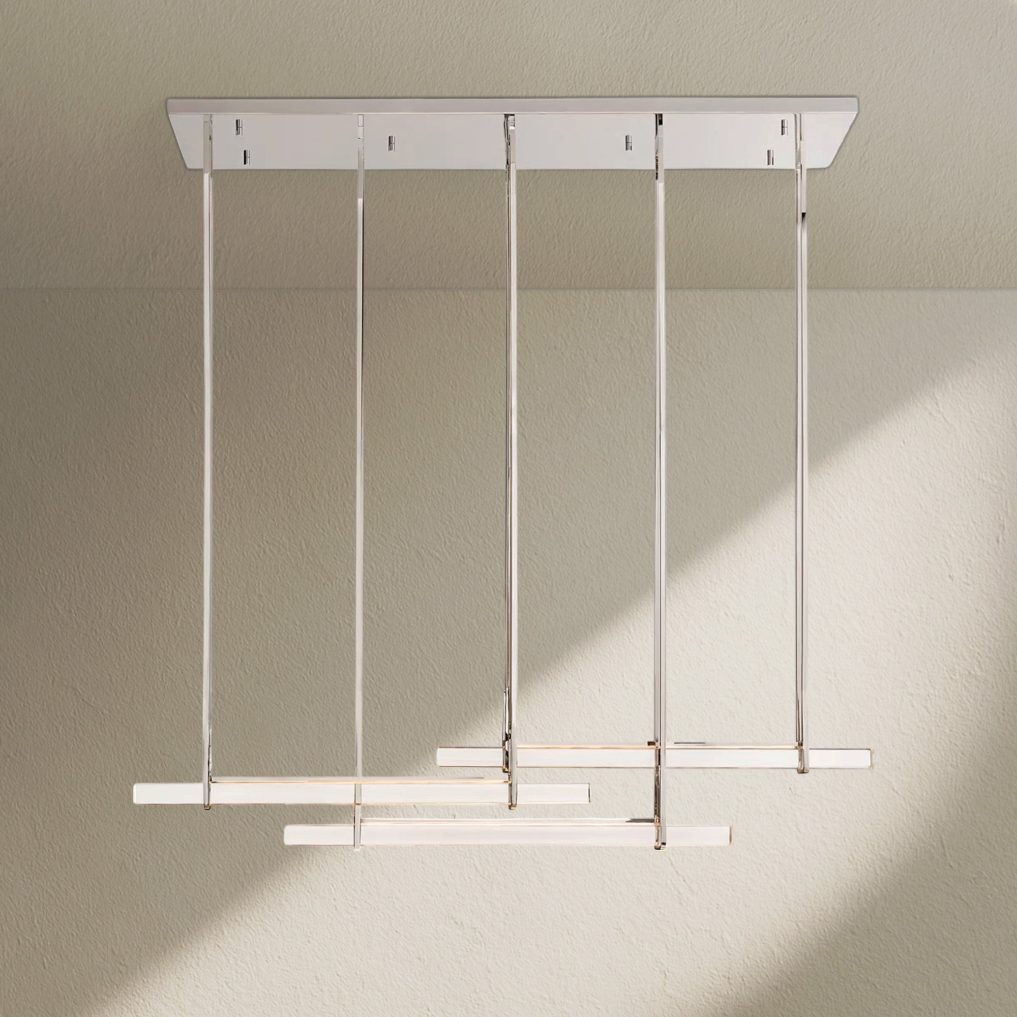 Aufz Crystal Triple Bar Linear Chandelier