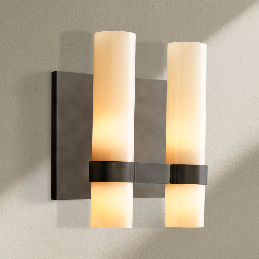 Ravfz Milk Glass Double Sconce