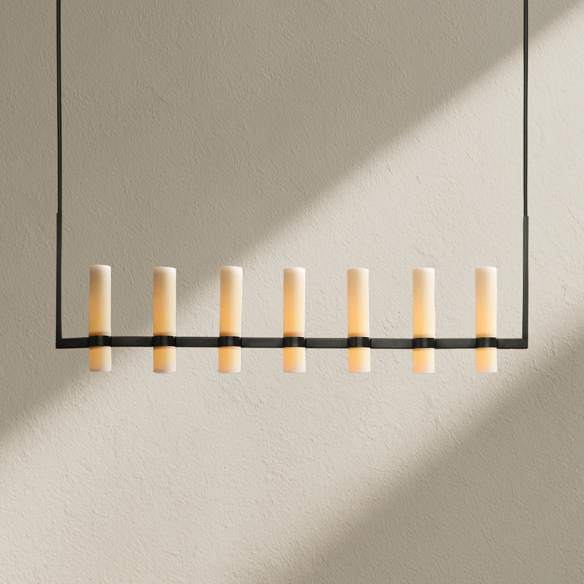 Ravfz Linear Milk Glass Chandelier