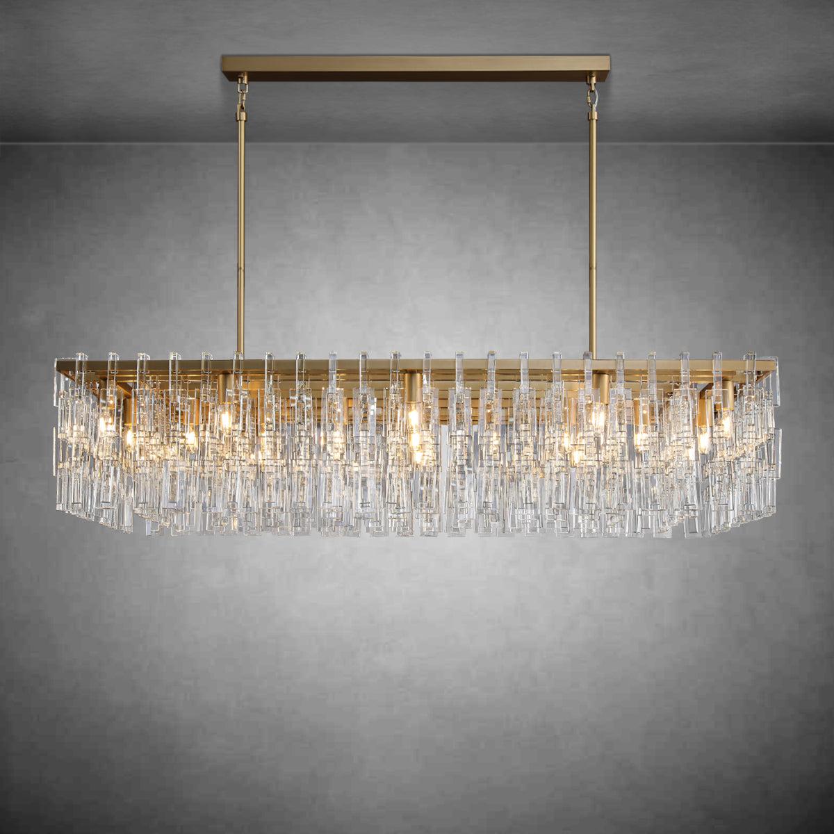 Marigan Modern Rectangular Crystal Chandelier 60"