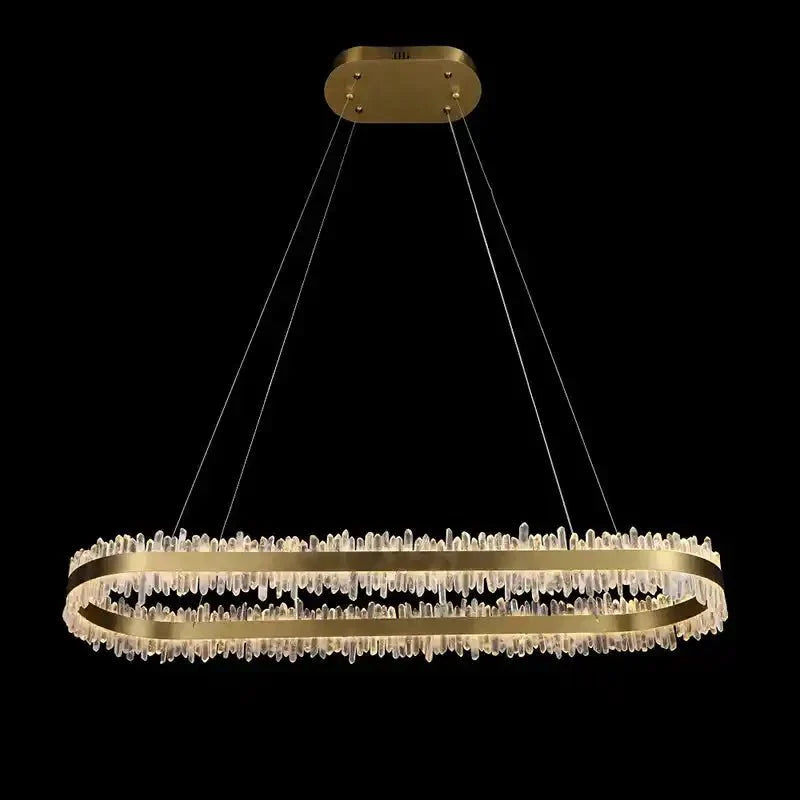 47 Inch Linear Chandelier Modern Quartz Crystal Chandelier for Dining Room - Joyfuzzy