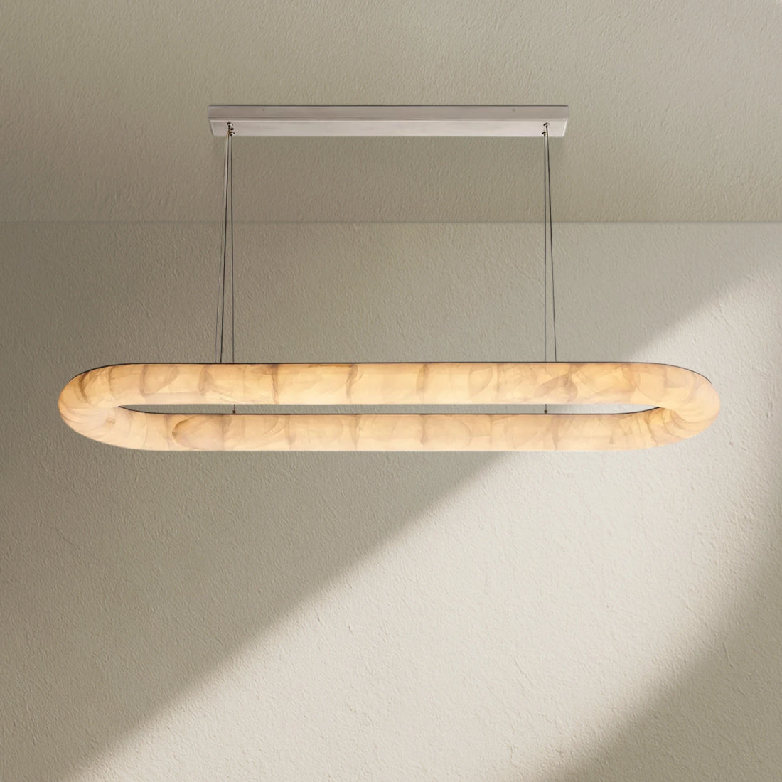 Rivfz Lisse Alabaster Oval Chandelier 57" 74"