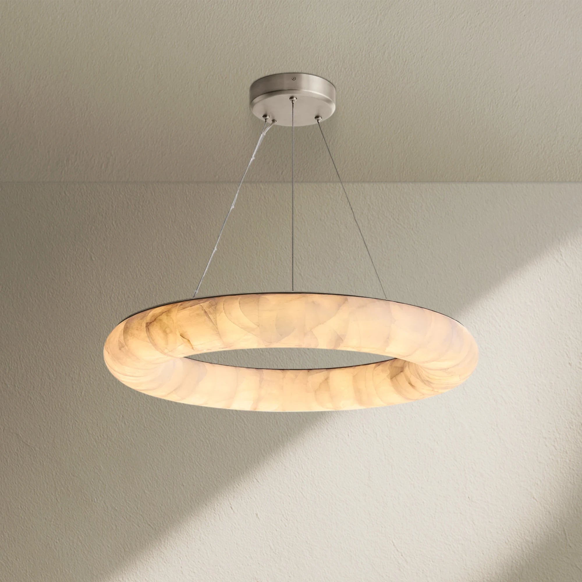 Rivfz Lisse Alabaster Round Chandelier 31" 41" 61"D