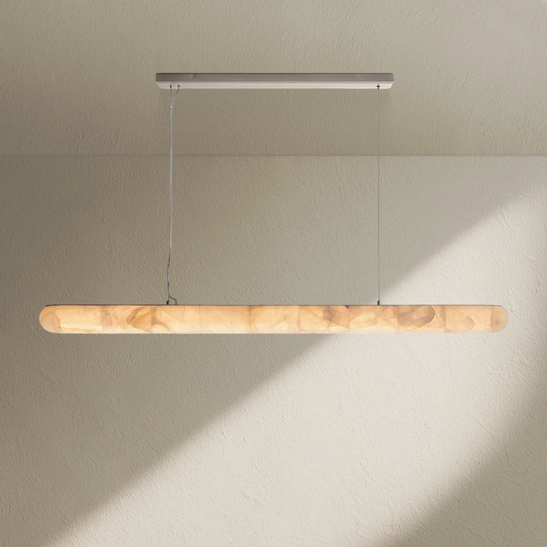 Rivfz Lisse Alabaster Linear Chandelier 60" 80"