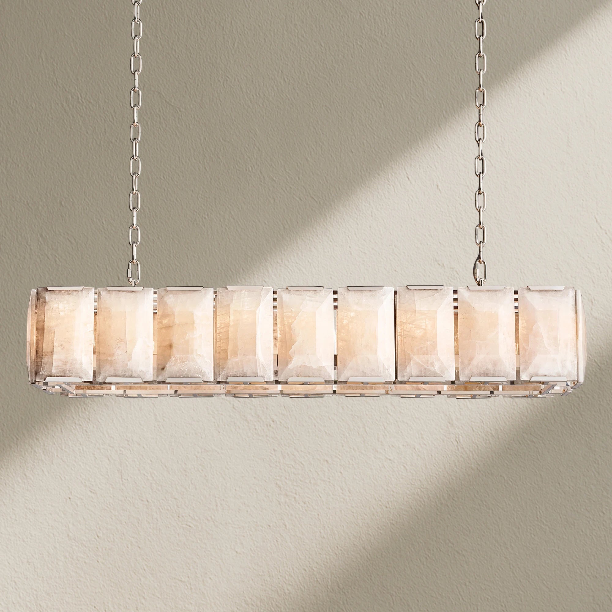Harfz Calcite Rectangular Chandelier 62"