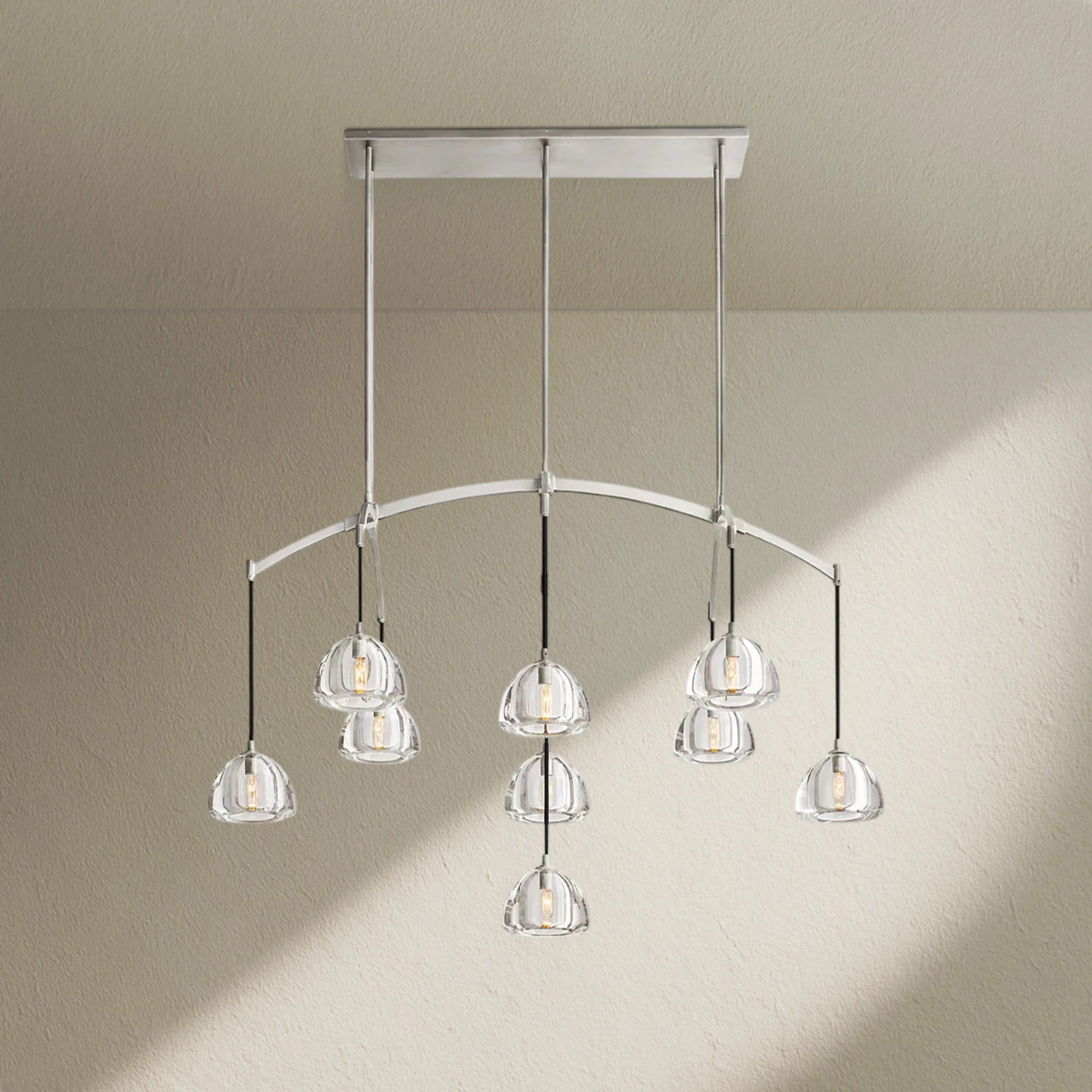 hemfz Modern Glass Linear Chandelier 54" 72"