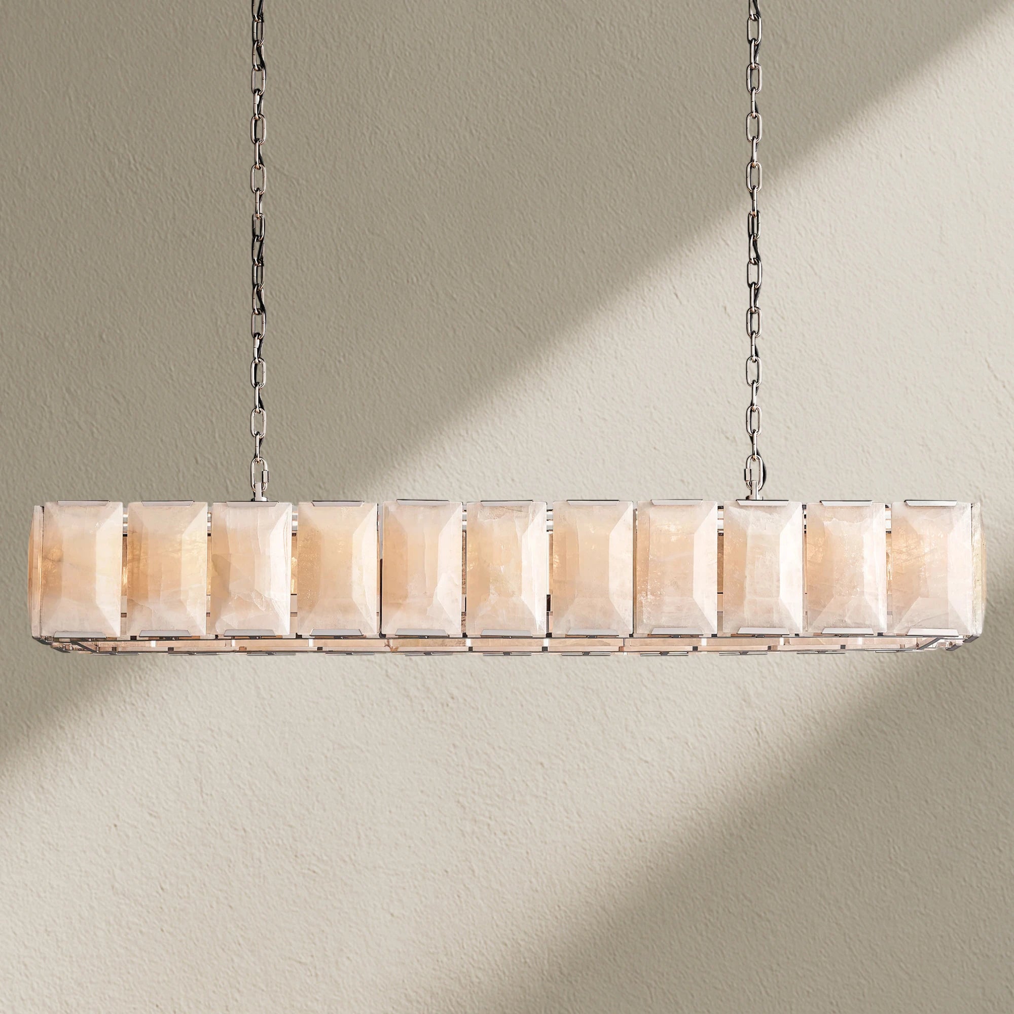 Harfz Calcite Rectangular Chandelier 74"