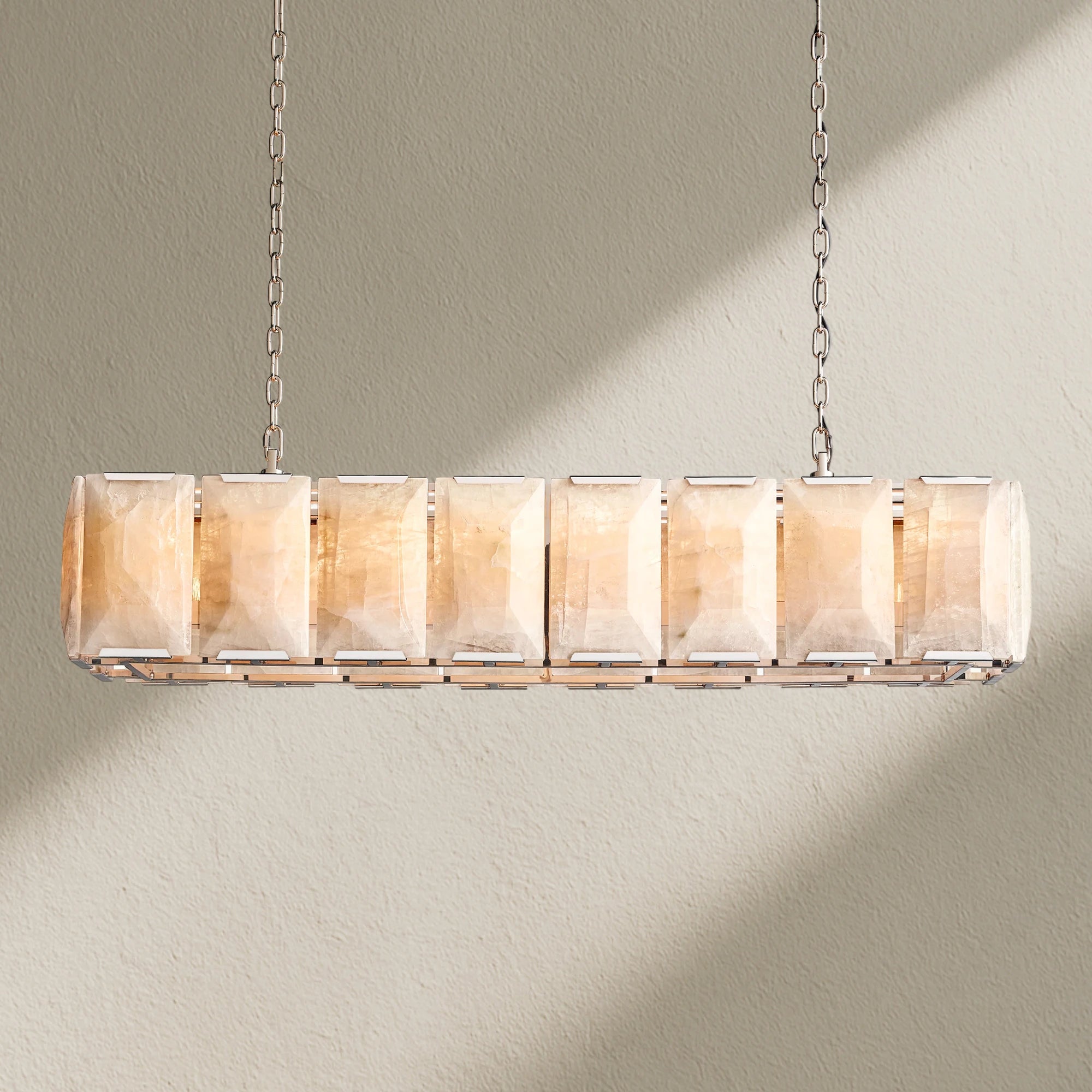 Harfz Calcite Rectangular Chandelier 54"