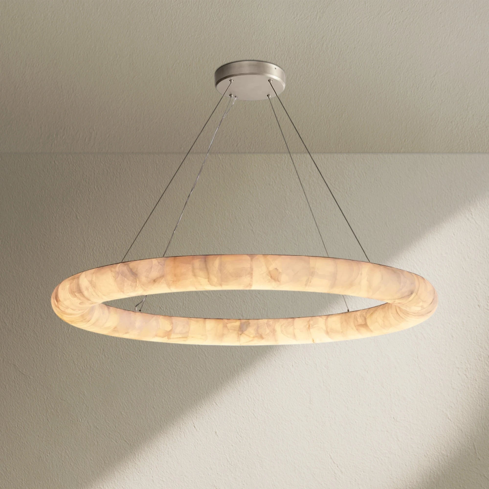 Rivfz Lisse Alabaster Round Chandelier 31" 41" 61"D