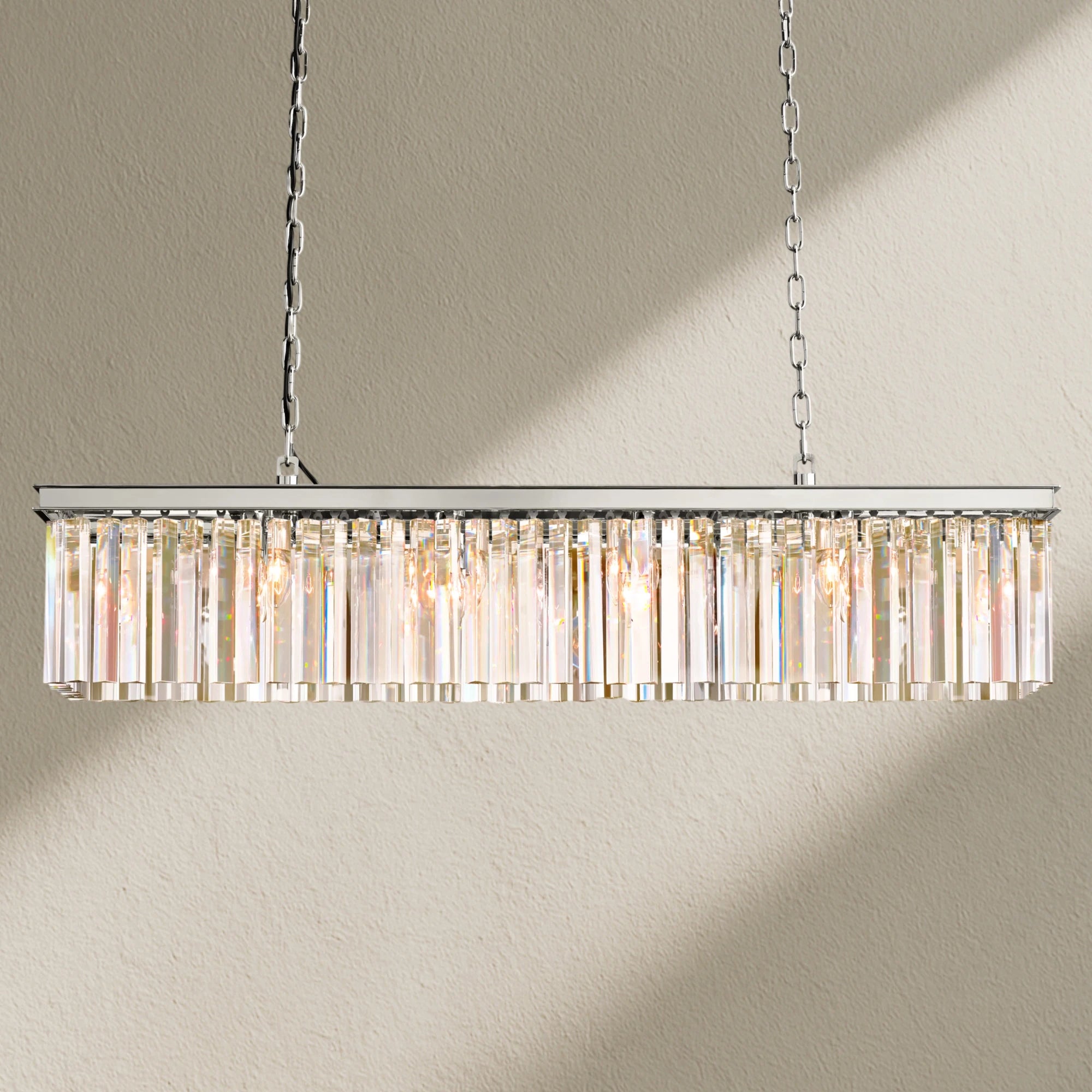 Rhyfz Rectangular Crystal Chandelier 49"