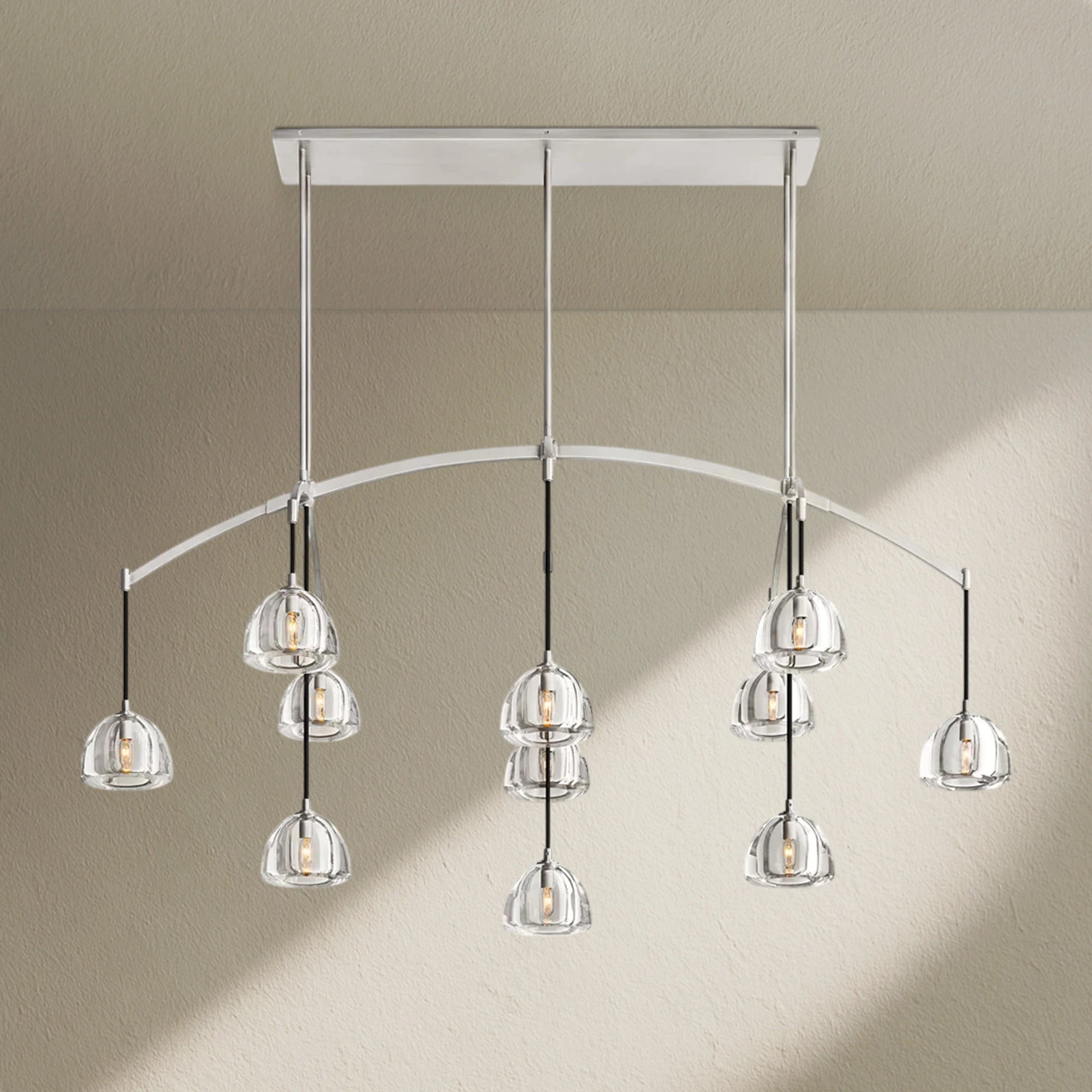 hemfz Modern Glass Linear Chandelier 54" 72"