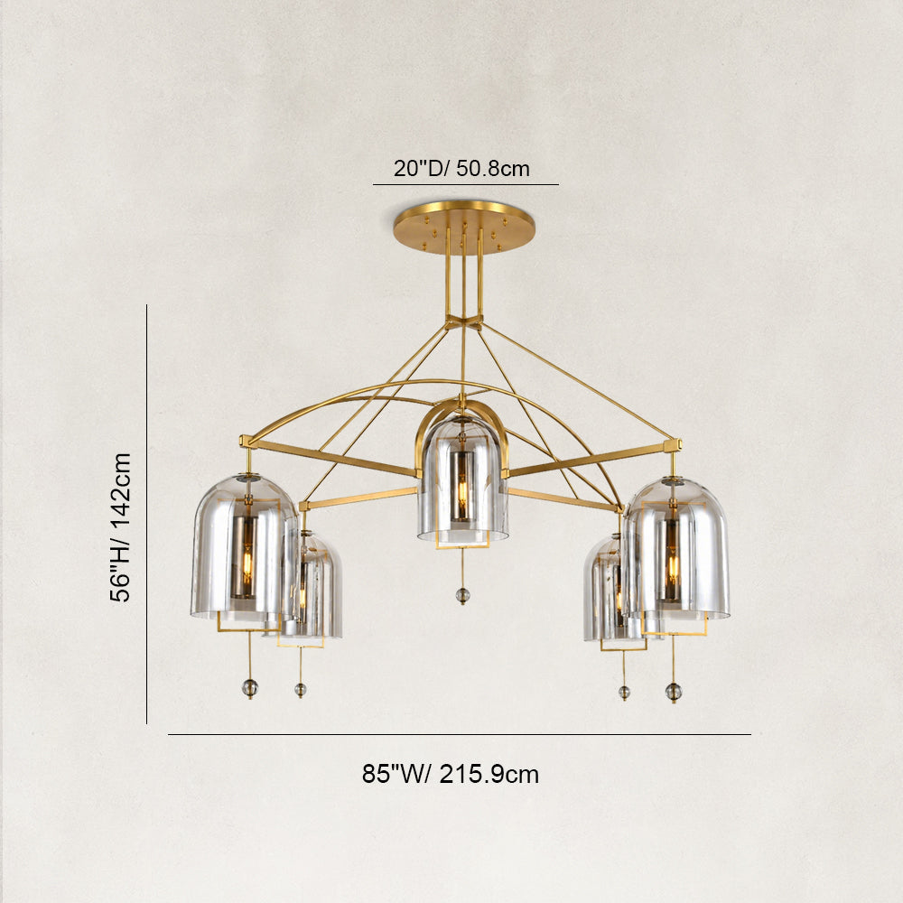 Noelle Large Round Smoke Glass Chandelier