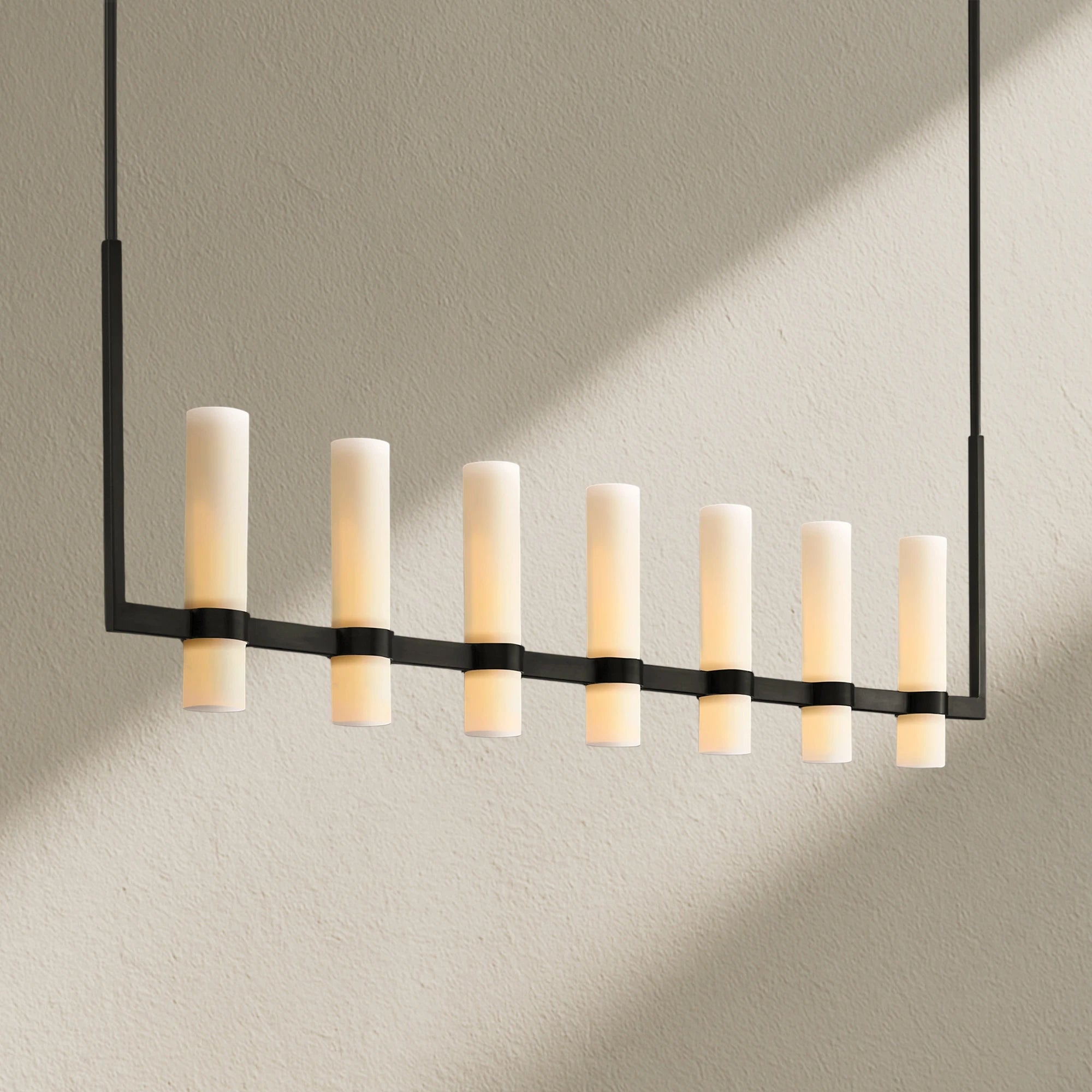 Lavefz Linear Milk Glass Chandelier