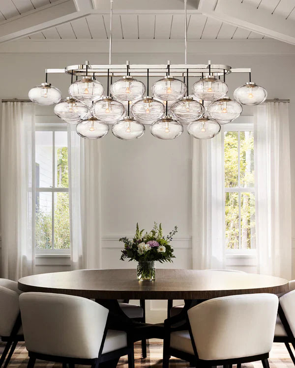 Cabfz Clear Glass Linear Chandelier 54"