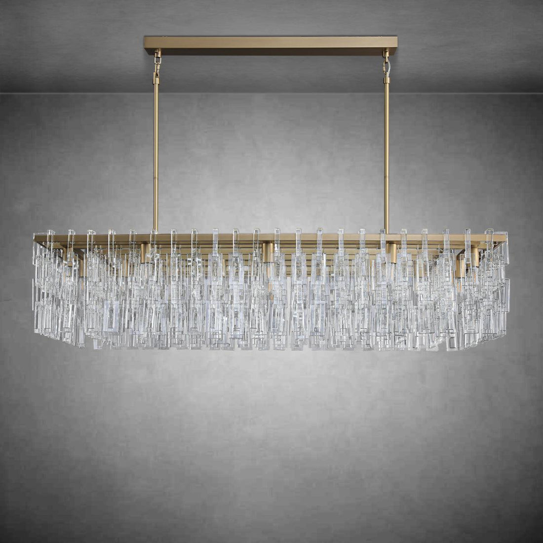 Marigan Modern Rectangular Crystal Chandelier 60"