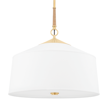 marlow linen drum pendant aged brass