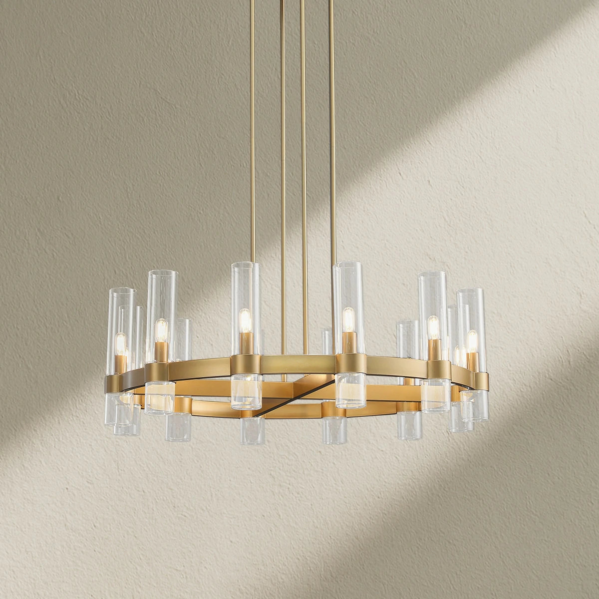 Lavefz Round Blown Glass Chandelier 36"
