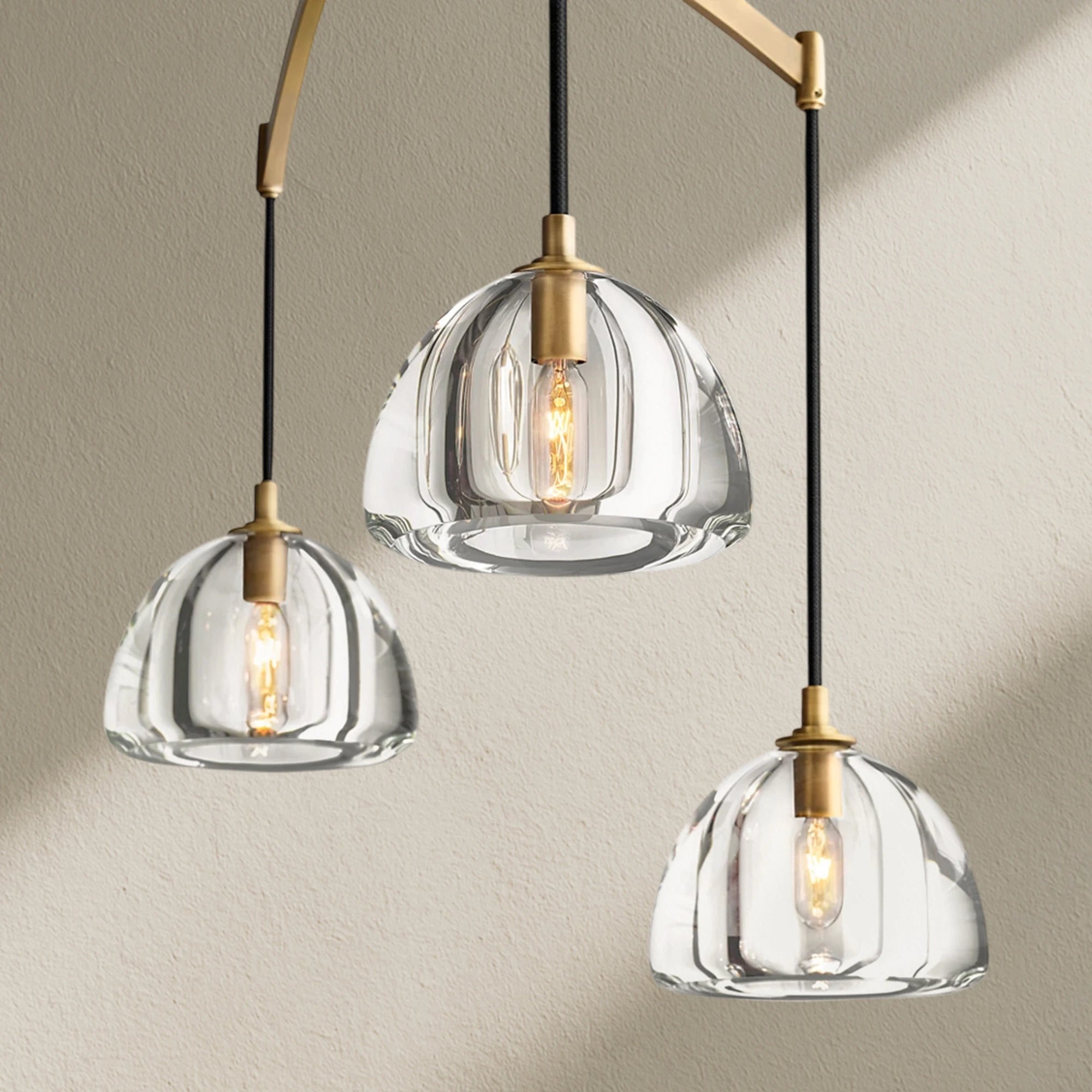 hemfz Modern Glass Linear Chandelier 54" 72"