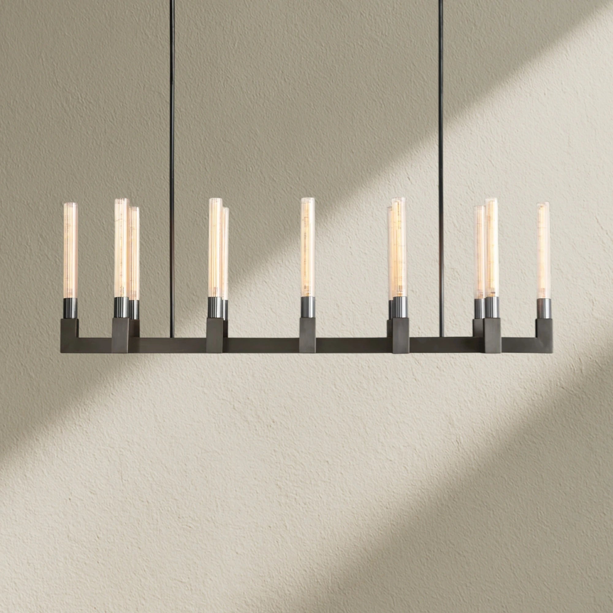 Cannfz Glass Linear Chandelier 55"