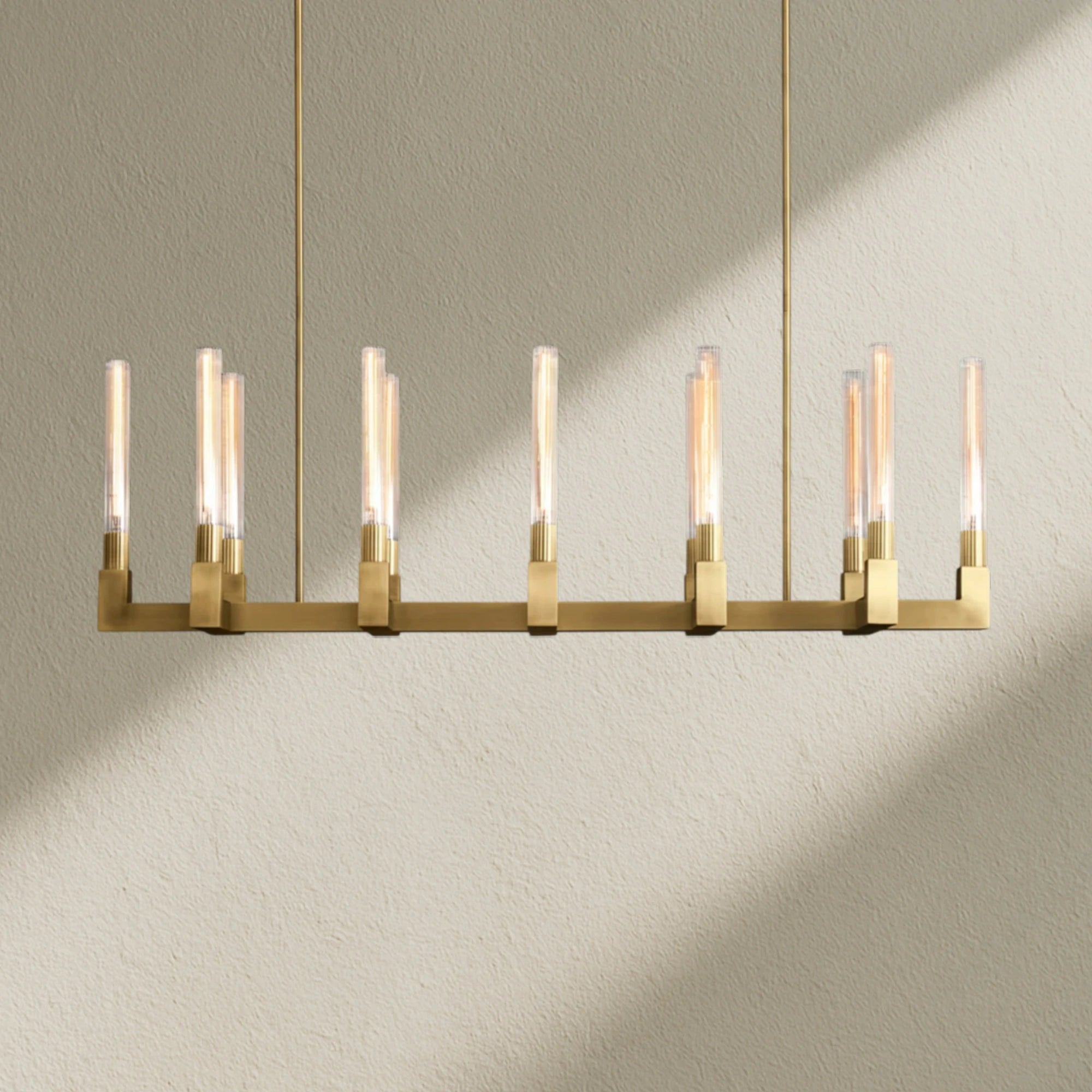 Cannfz Glass Linear Chandelier 55"