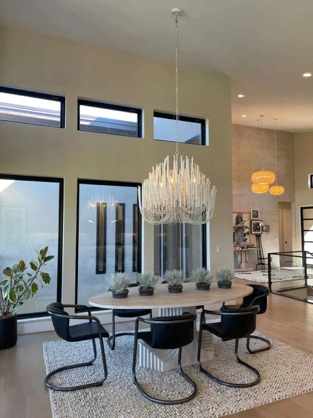5/6 - Light Modern Branch Modeling Chandelier in White or Black for Stylish Interiors - 5 Lights / D21"*H29"WhiteWarm LightJoyfuzzy