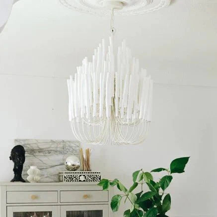 5/6 - Light Modern Branch Modeling Chandelier in White or Black for Stylish Interiors - 5 Lights / D21"*H29"WhiteWarm LightJoyfuzzy