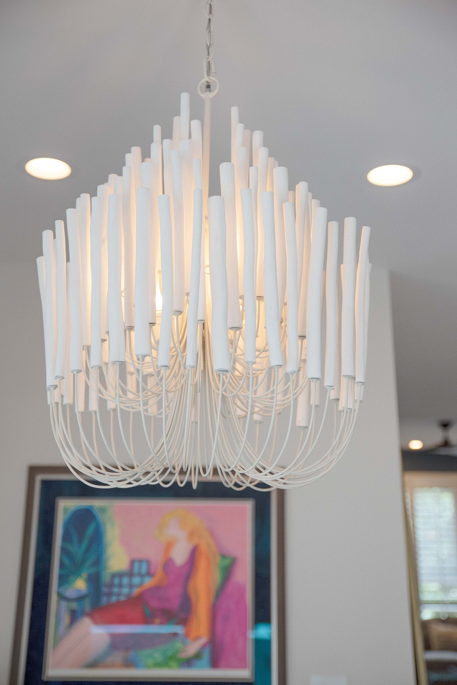 5/6 - Light Modern Branch Modeling Chandelier in White or Black for Stylish Interiors - 5 Lights / D21"*H29"WhiteWarm LightJoyfuzzy