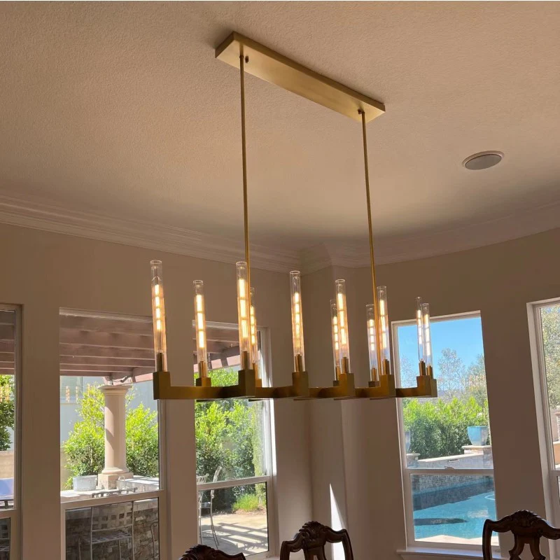Cannfz Glass Linear Chandelier 55"