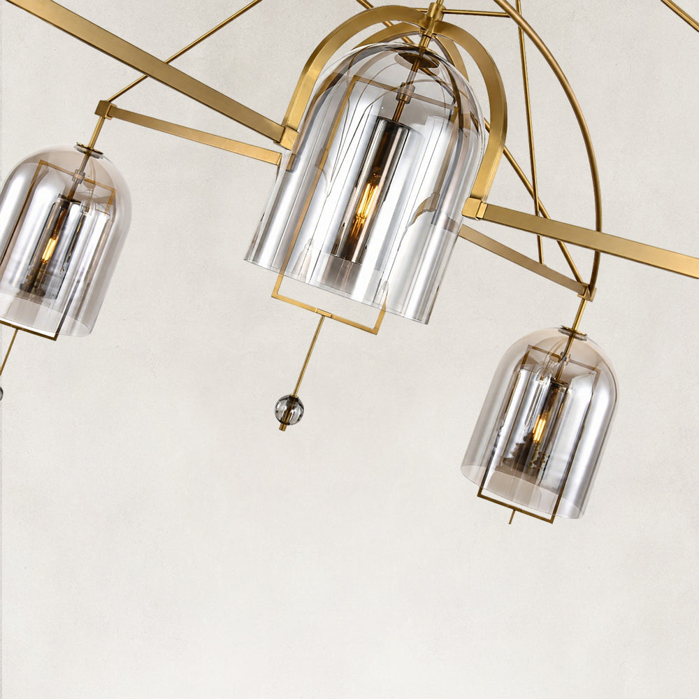 Noelle Large Round Smoke Glass Chandelier