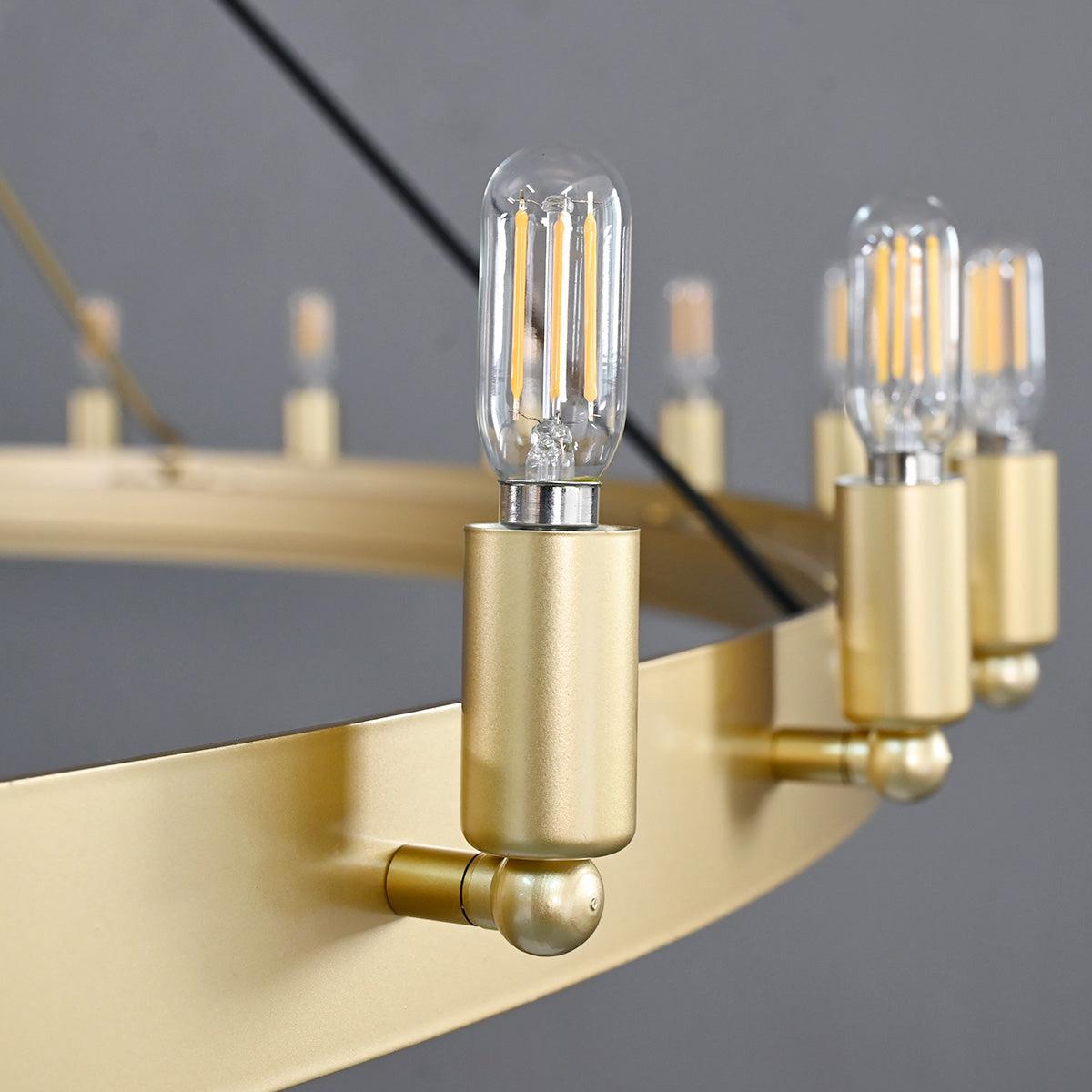 camafz Vintage Filament 2-Tier Round Chandelier 63''