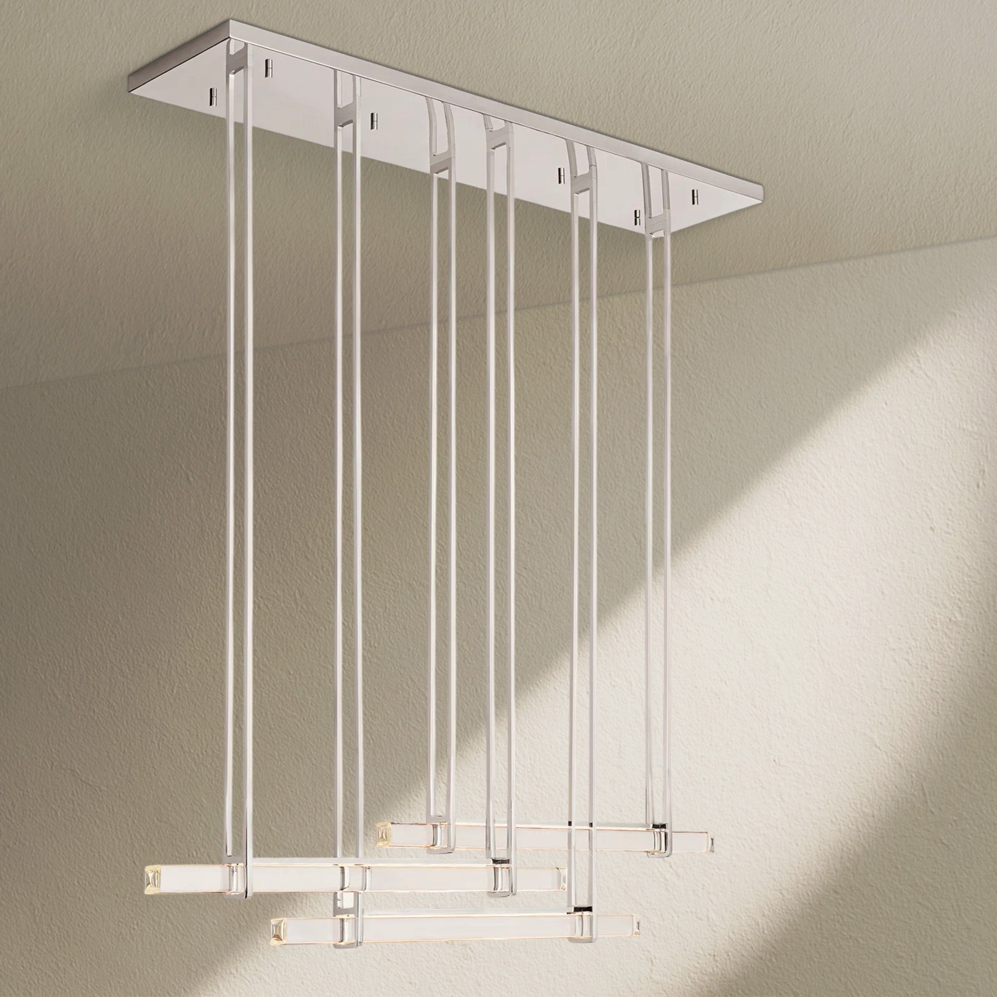 Aufz Crystal Triple Bar Linear Chandelier