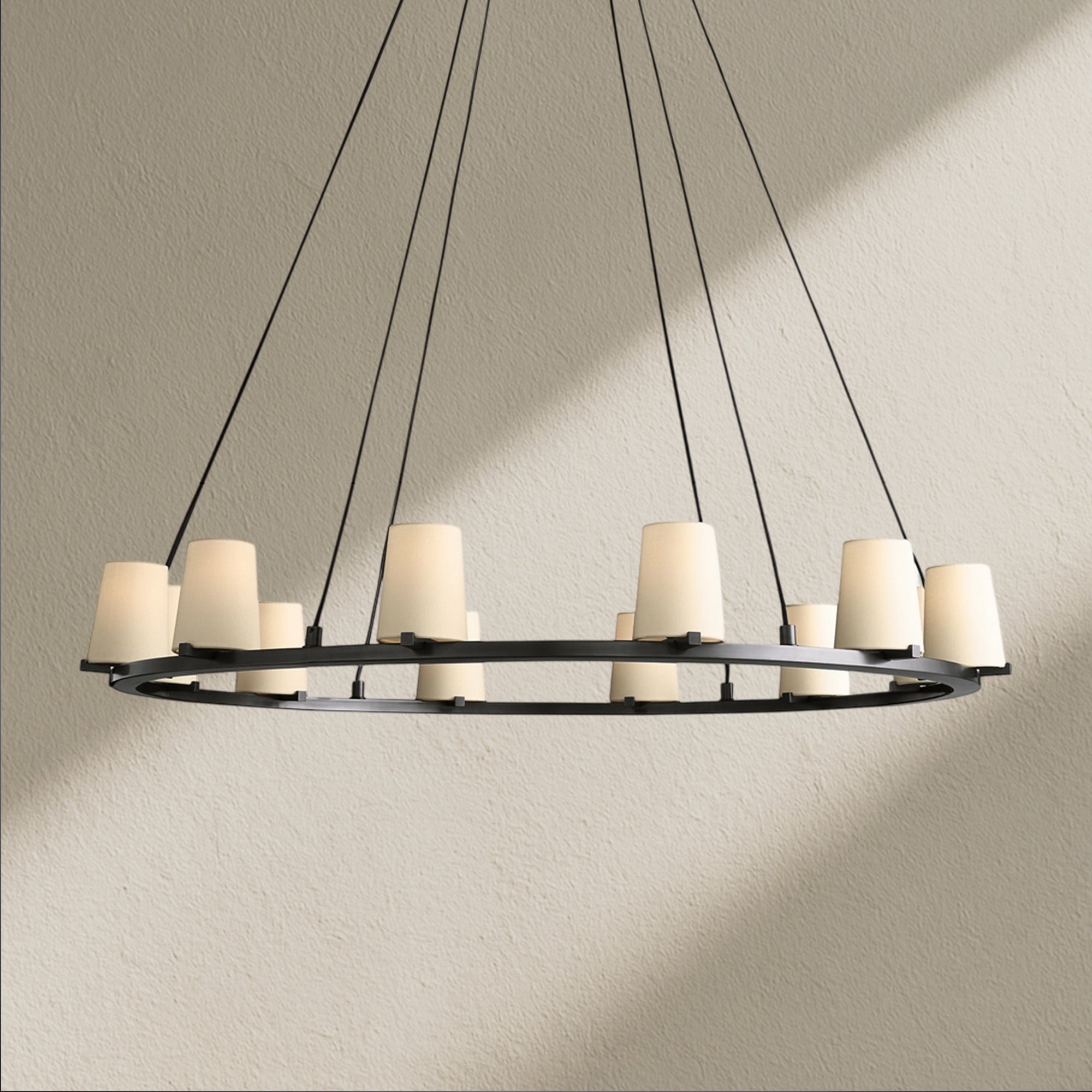 PAFZ Fabric Shade Round Chandelier 36" 48" 60"