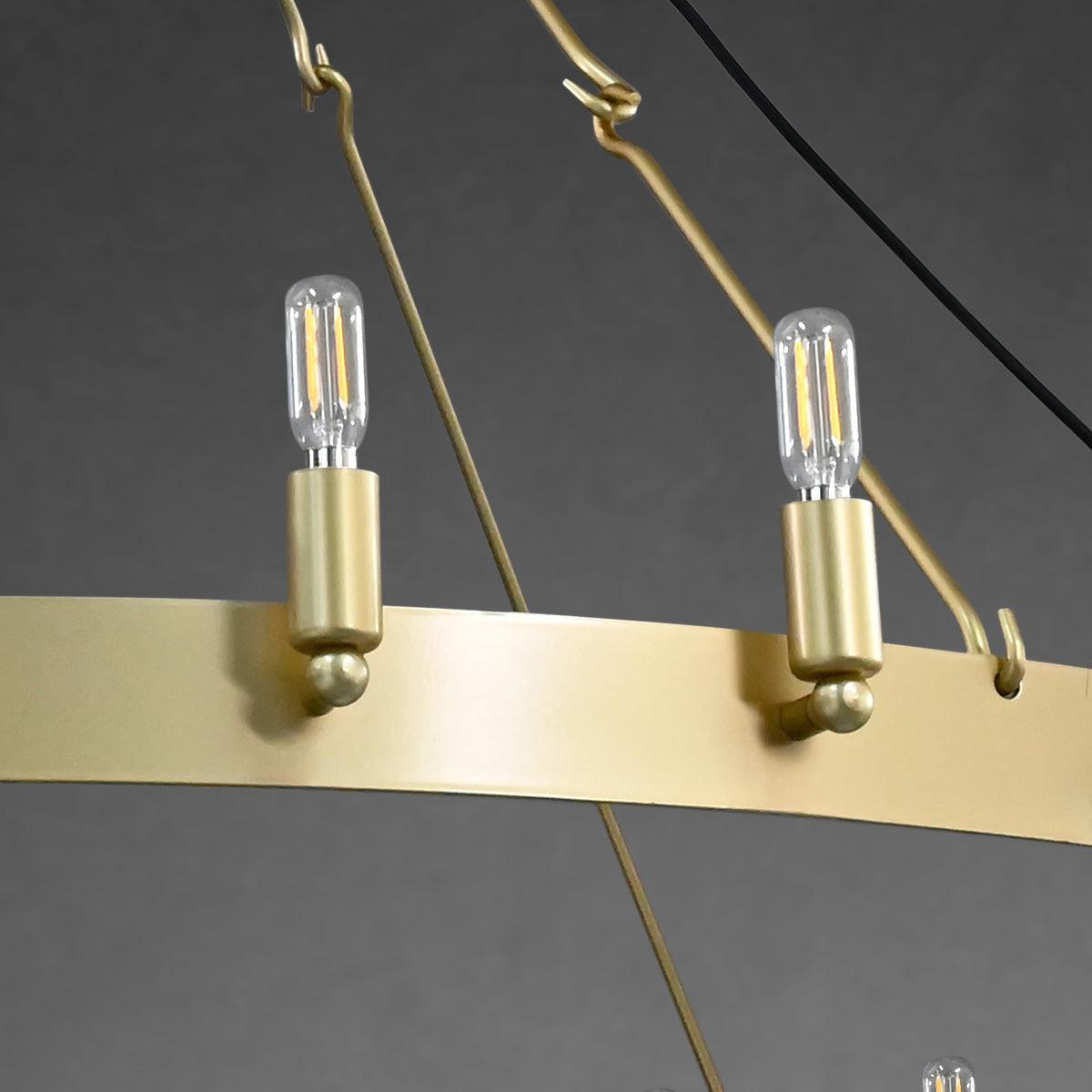 camafz Vintage Filament Two-Tier Round Chandelier 38"