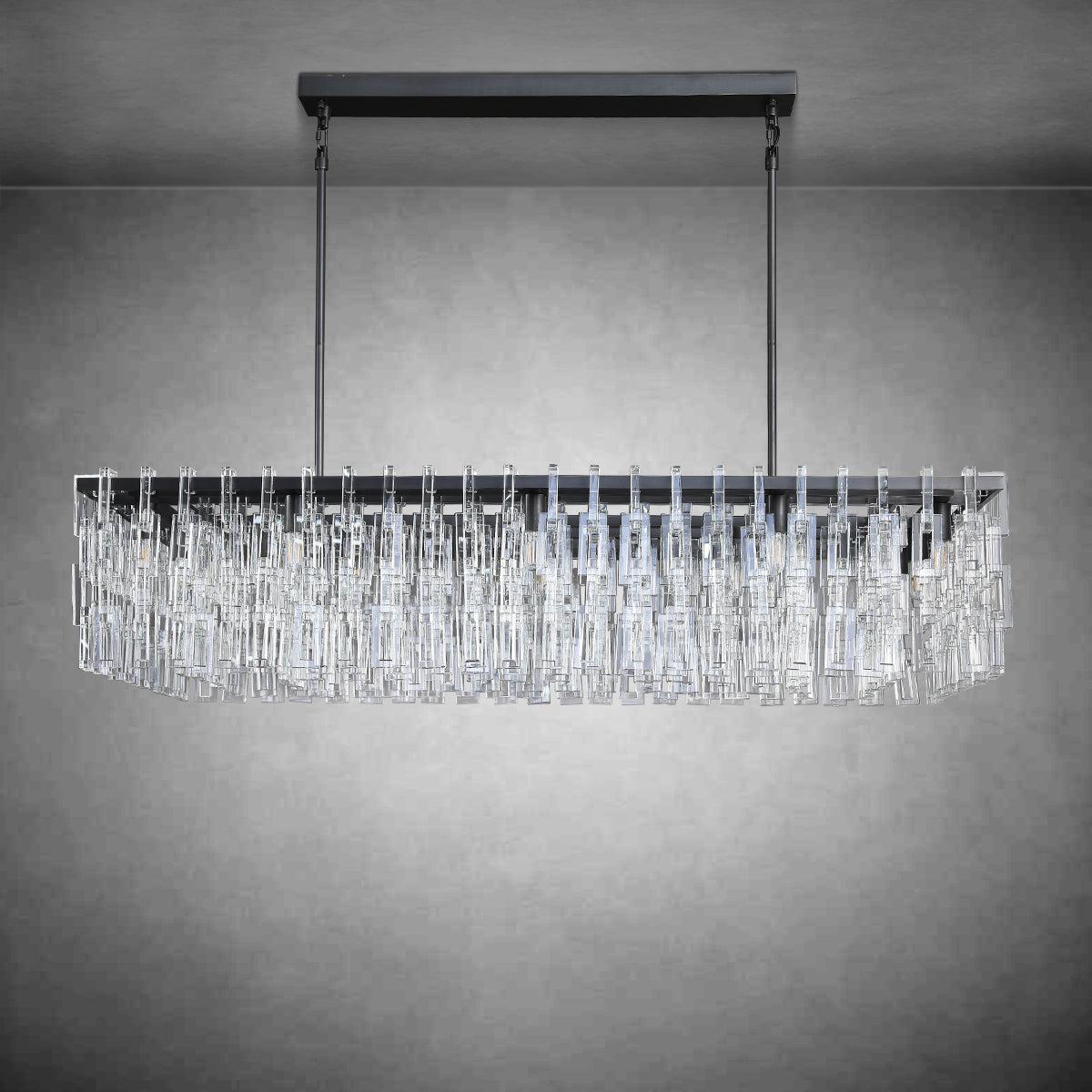 Marigan Modern Rectangular Crystal Chandelier 60"