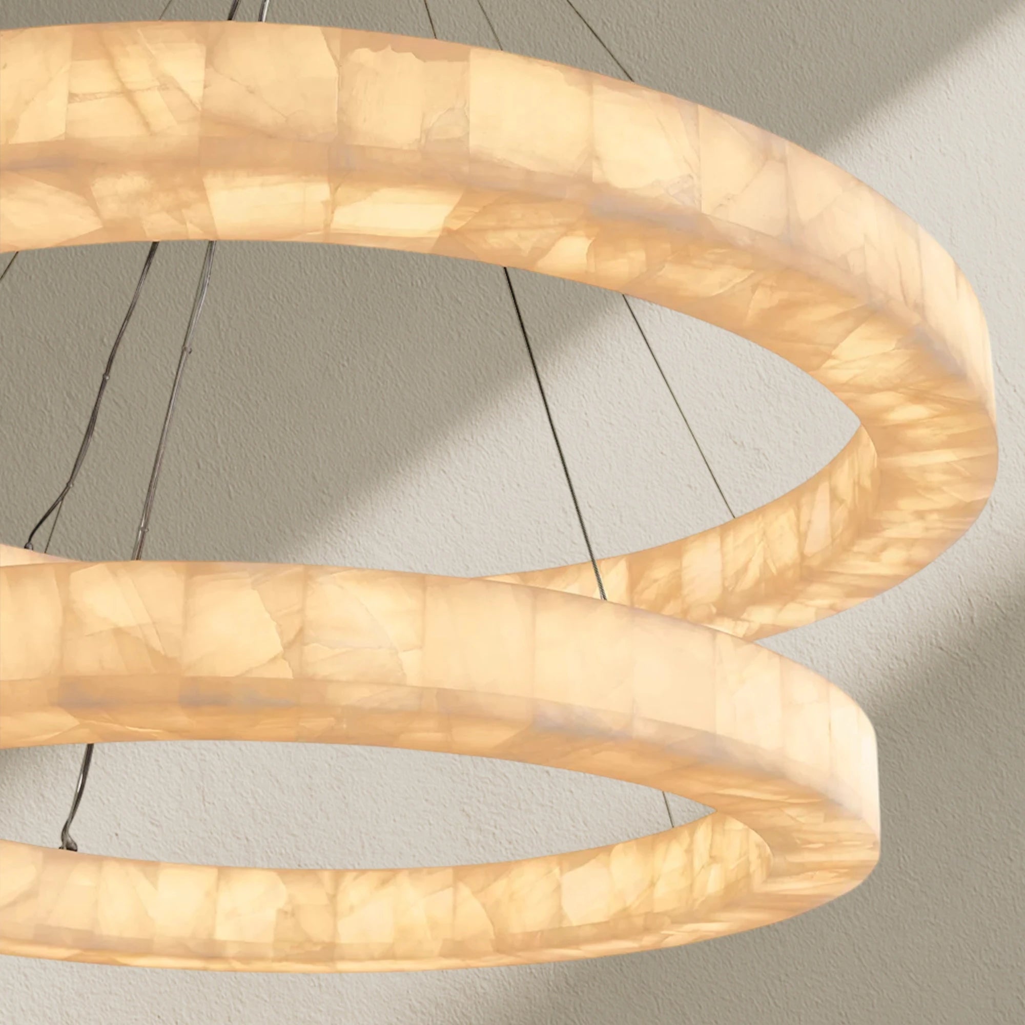 Rivfz 2-Tier Round Calcite Chandelier 60"