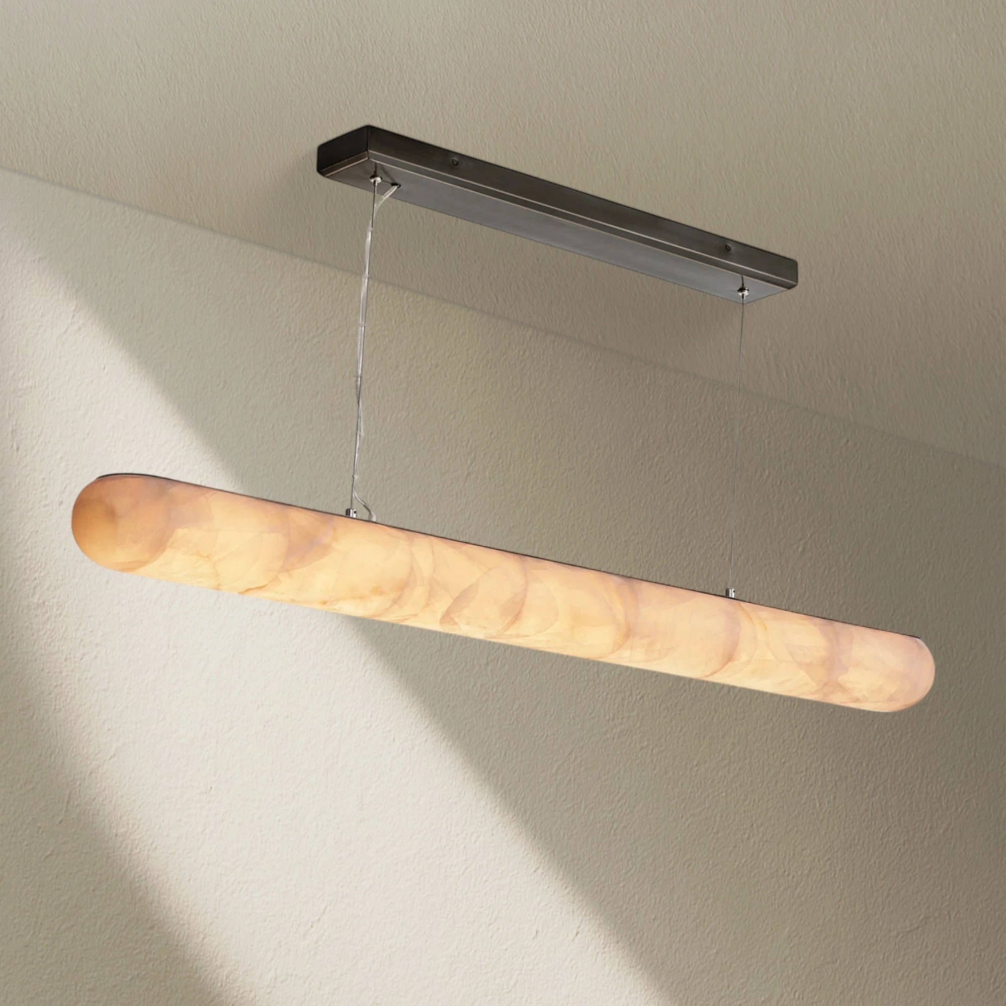 Rivfz Lisse Alabaster Linear Chandelier 60" 80"