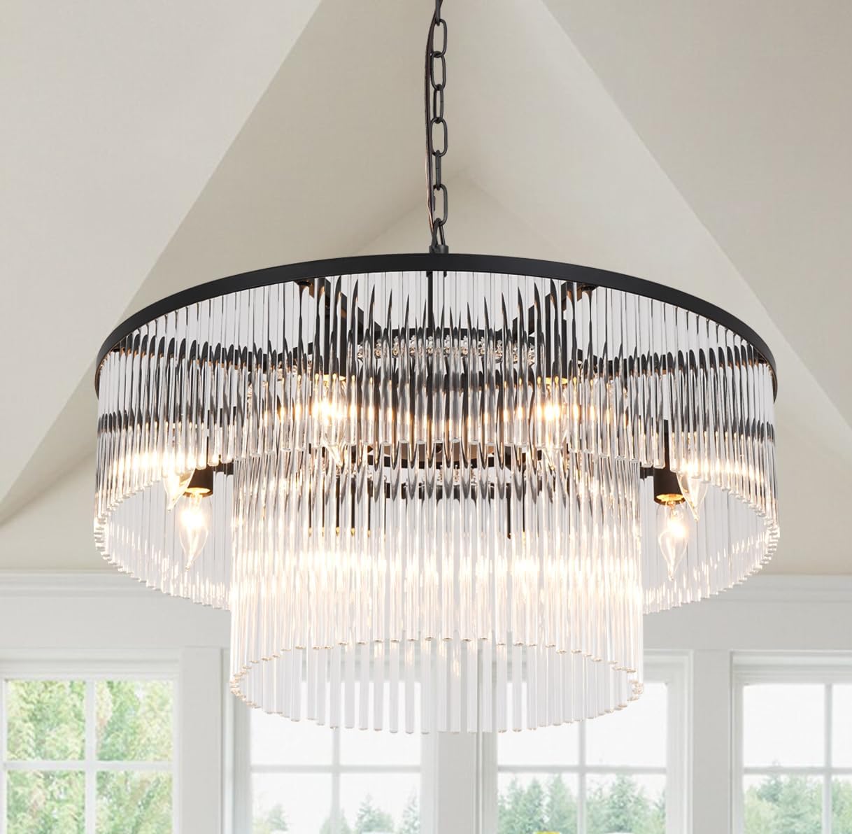 Extra Large Long Brass Chandelier