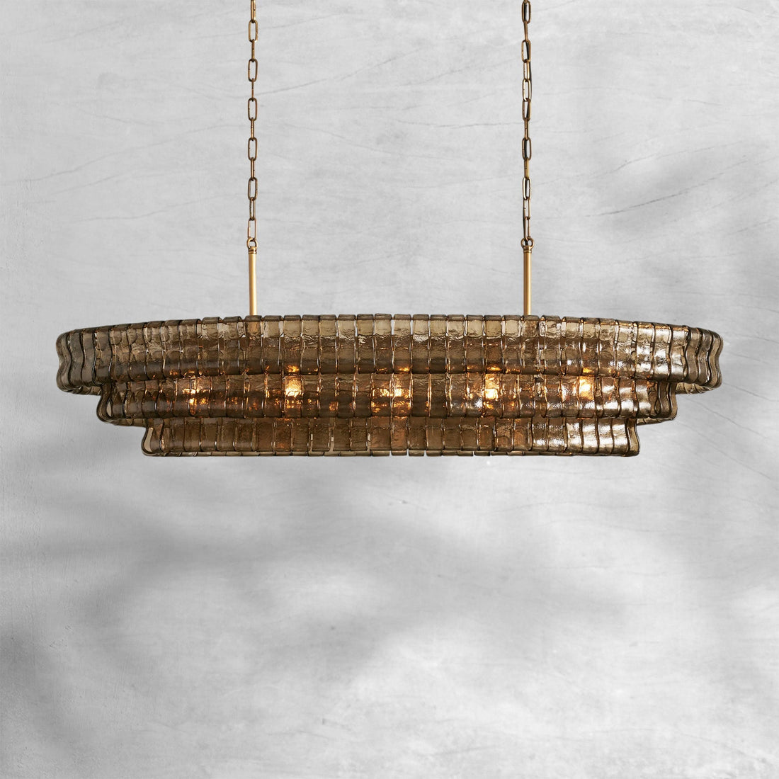 Ghiaccio Oval Chandelier 54"W/65"W