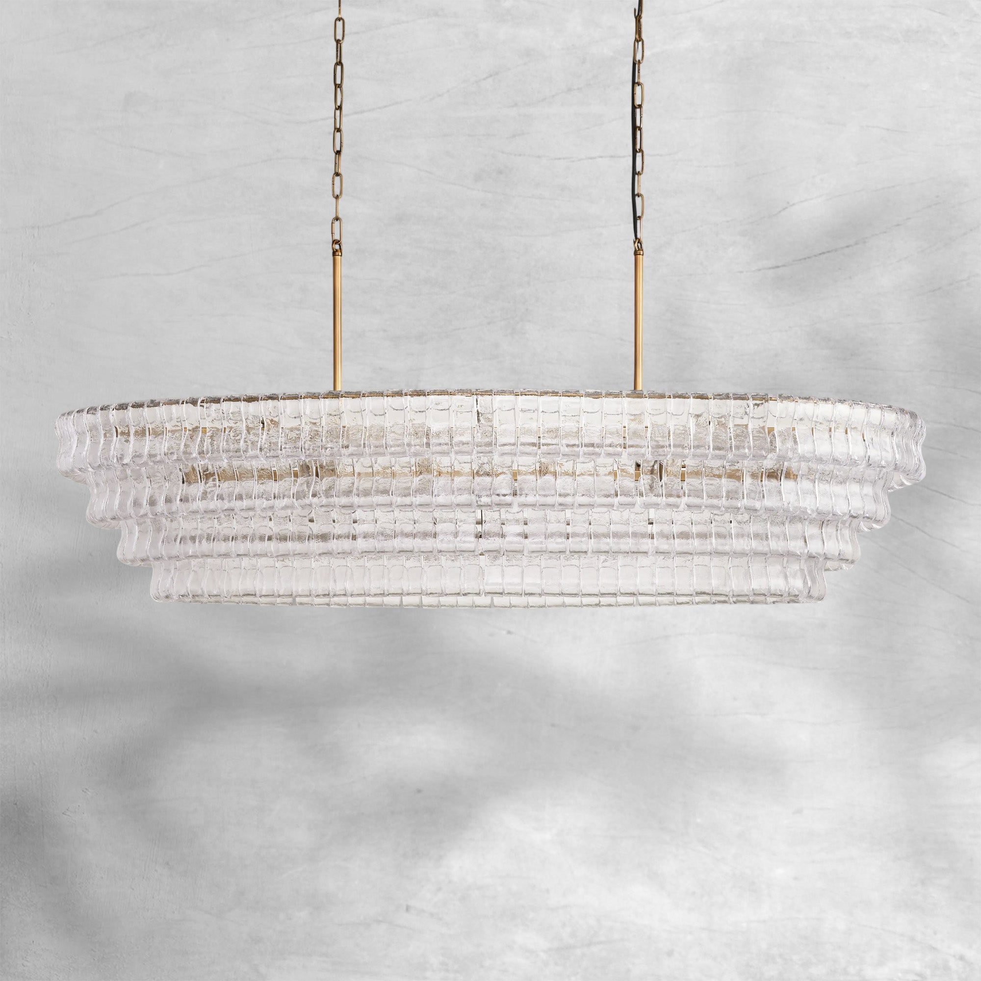 Ghiaccio Oval Chandelier 54"W/65"W
