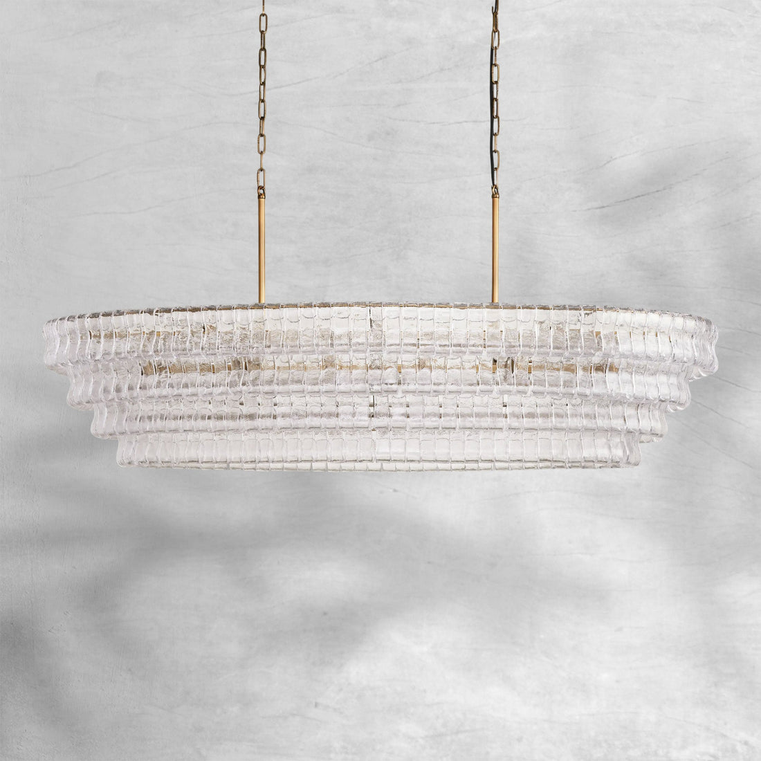 Ghiaccio Oval Chandelier 54"W/65"W