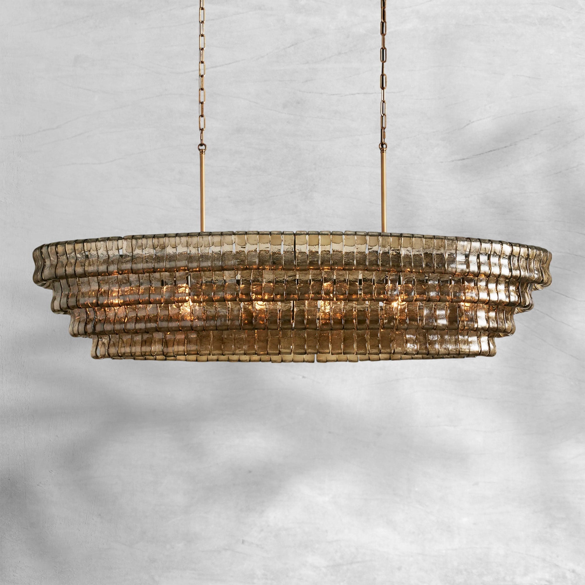 Ghiaccio Oval Chandelier 54"W/65"W