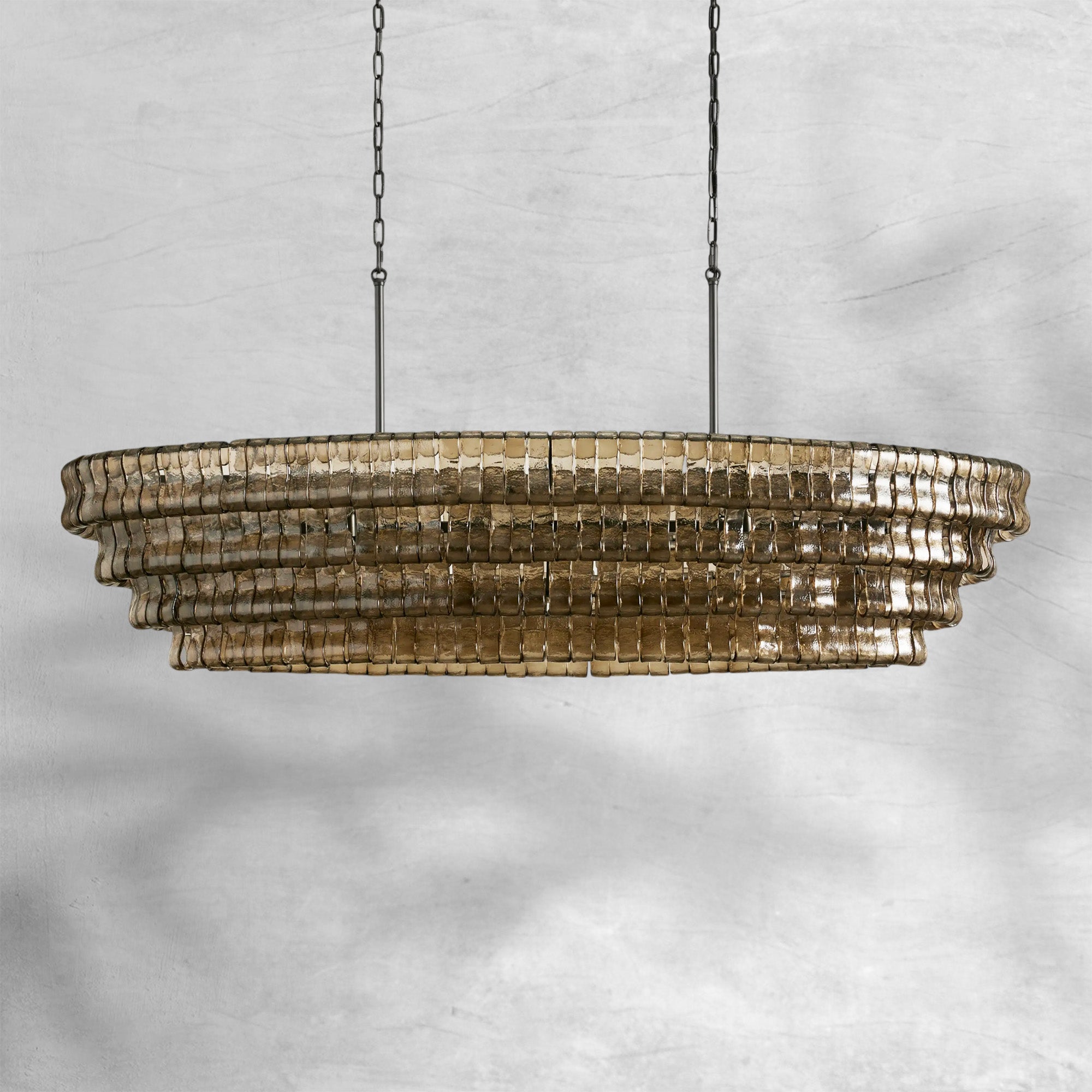 Ghiaccio Oval Chandelier 54"W/65"W