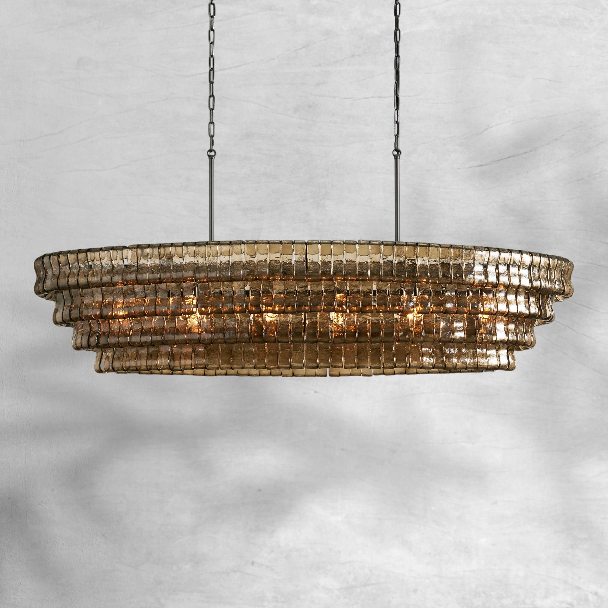Ghiaccio Oval Chandelier 54"W/65"W