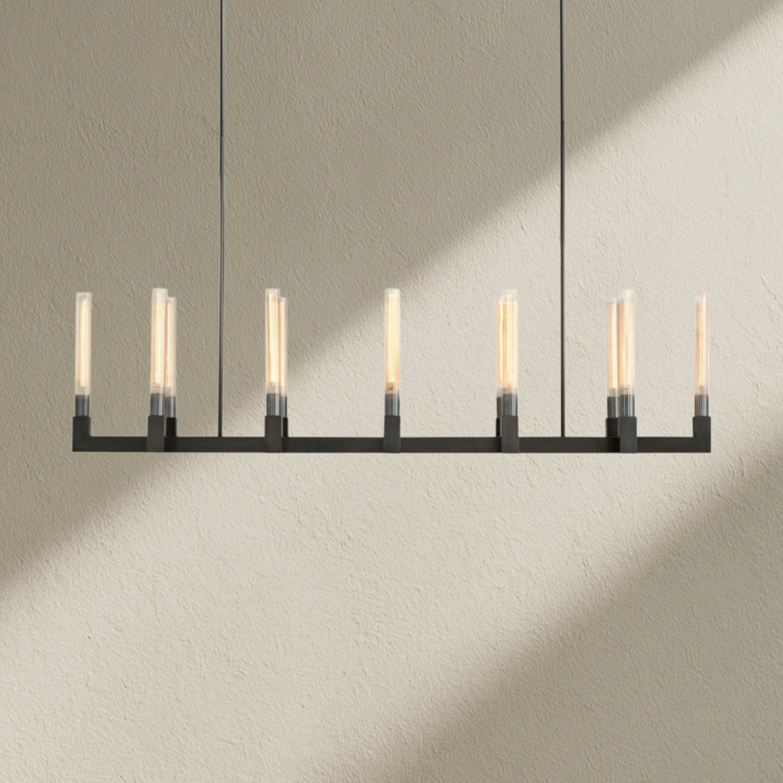 Cannfz Glass Linear Chandelier 67"