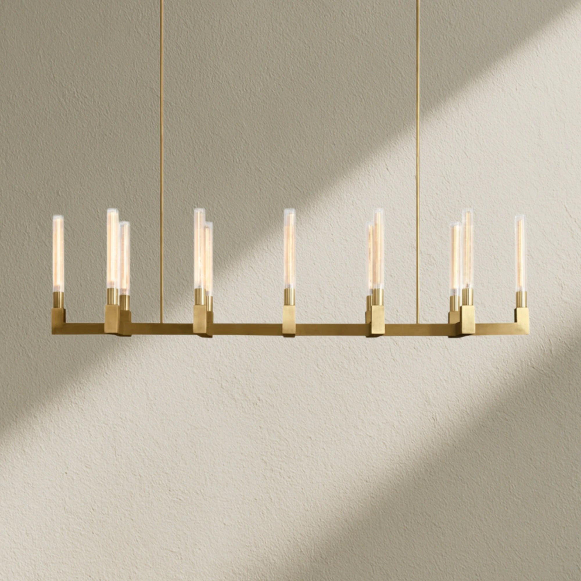 Cannfz Glass Linear Chandelier 67"