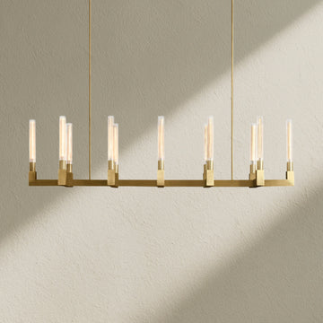 Cannfz Glass Linear Chandelier 67"