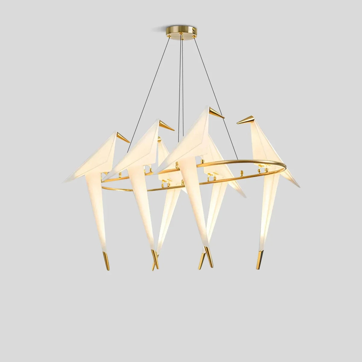 Joyfuzzy Paper Crane Bird Chandelier for Dining Room
