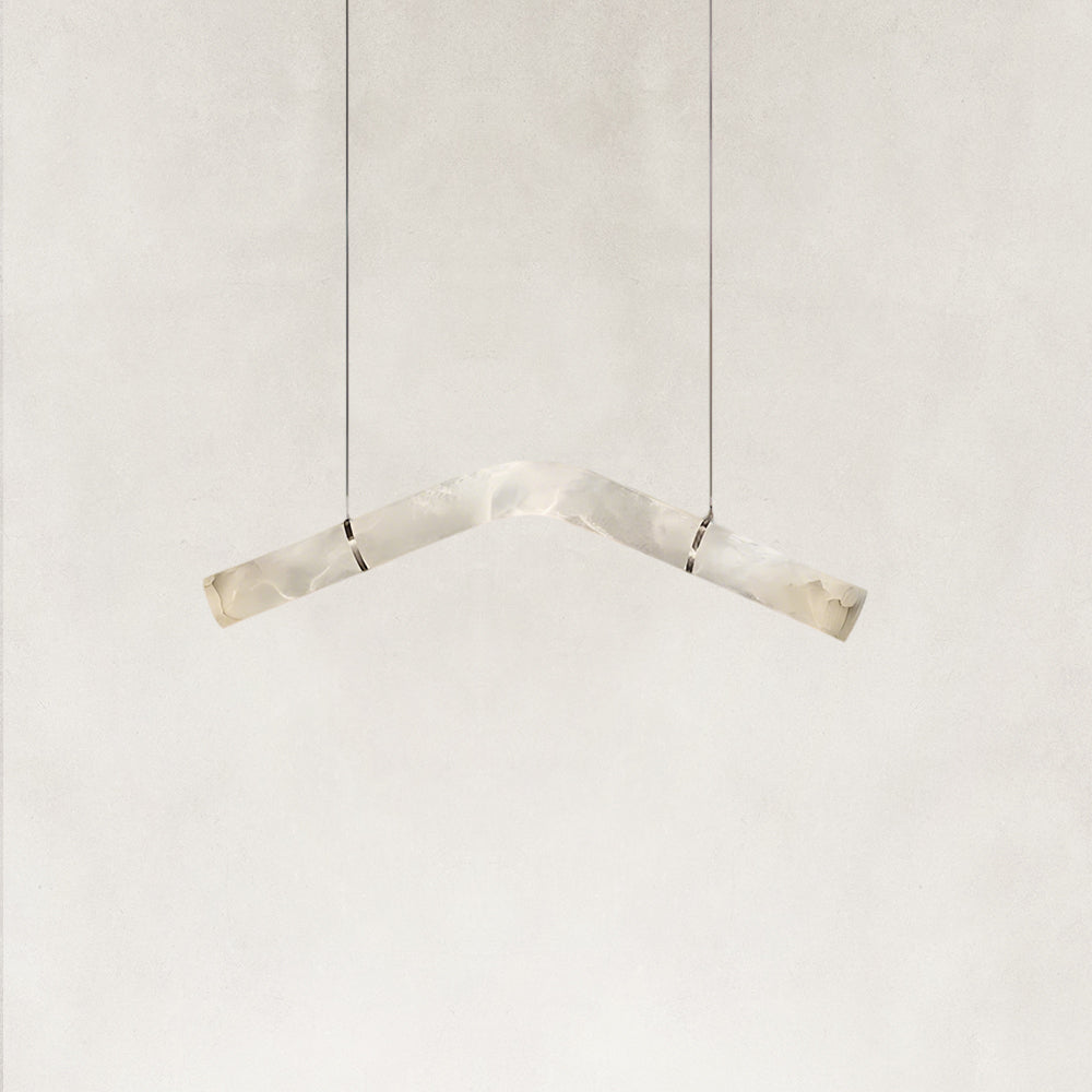 Verve Arch Alabaster Tube Pendant Light 59"L