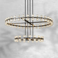 Arcfz Crystal Round 2-Tier Chandelier 60